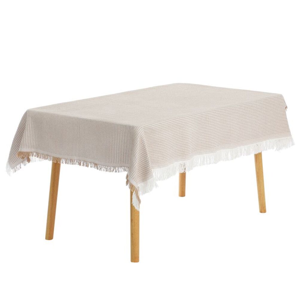 1 Pack Rectangle Cotton Linen Table Cover for Restaurant 51x71inch Khaki